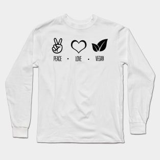 Peace Love Vegan Vegetarian Long Sleeve T-Shirt